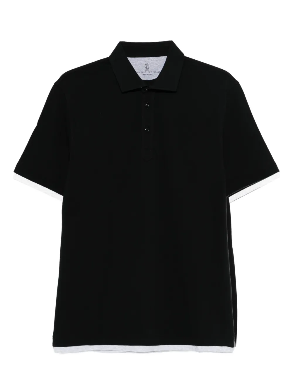 Brunello Cucinelli polo à bords contrastants | noir | Image 1