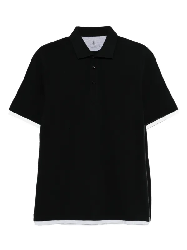 Brunello Cucinelli Camisa Polo Com Acabamento | Preto | FARFETCH BR
