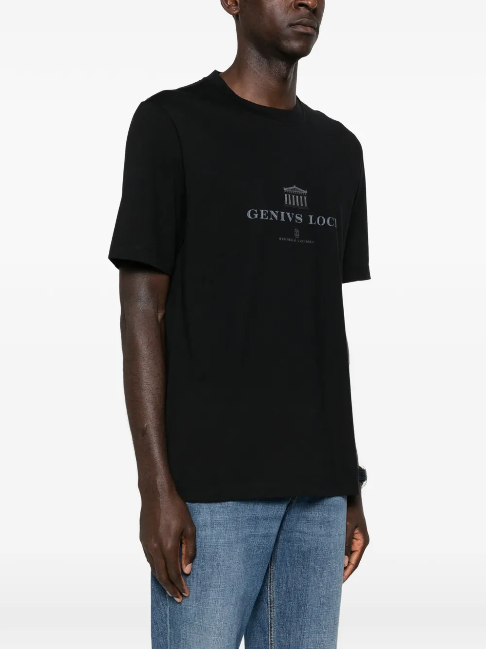 Brunello Cucinelli T-shirt met grafische print Zwart