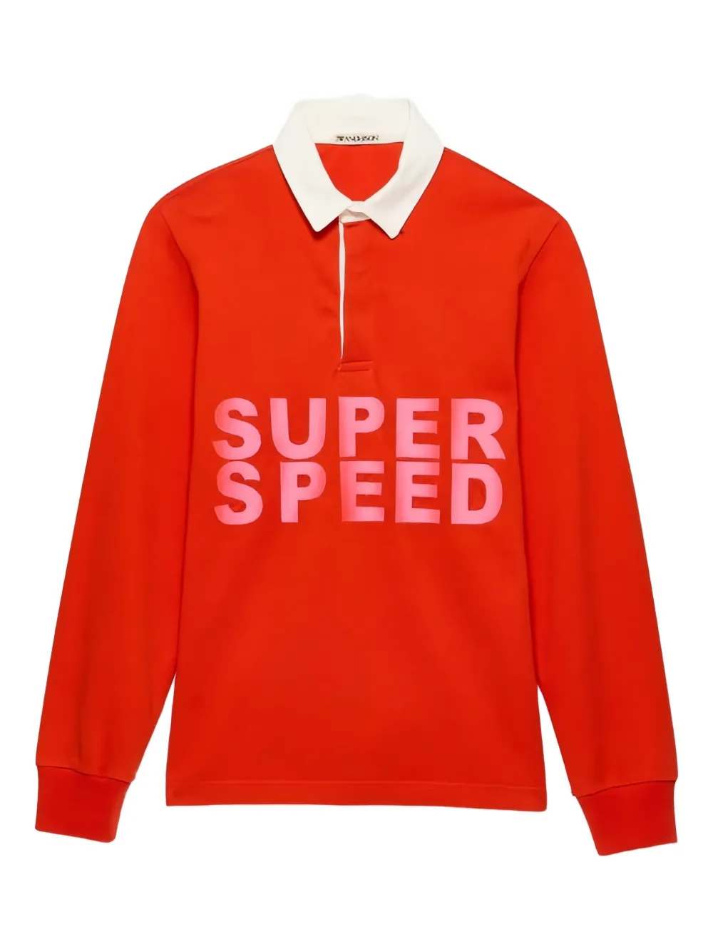 JW Anderson long-sleeve contrast polo shirt | Red | Image 1