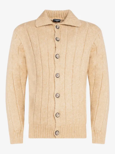 FRANZESE COLLECTION Button ribbed knit cardigan