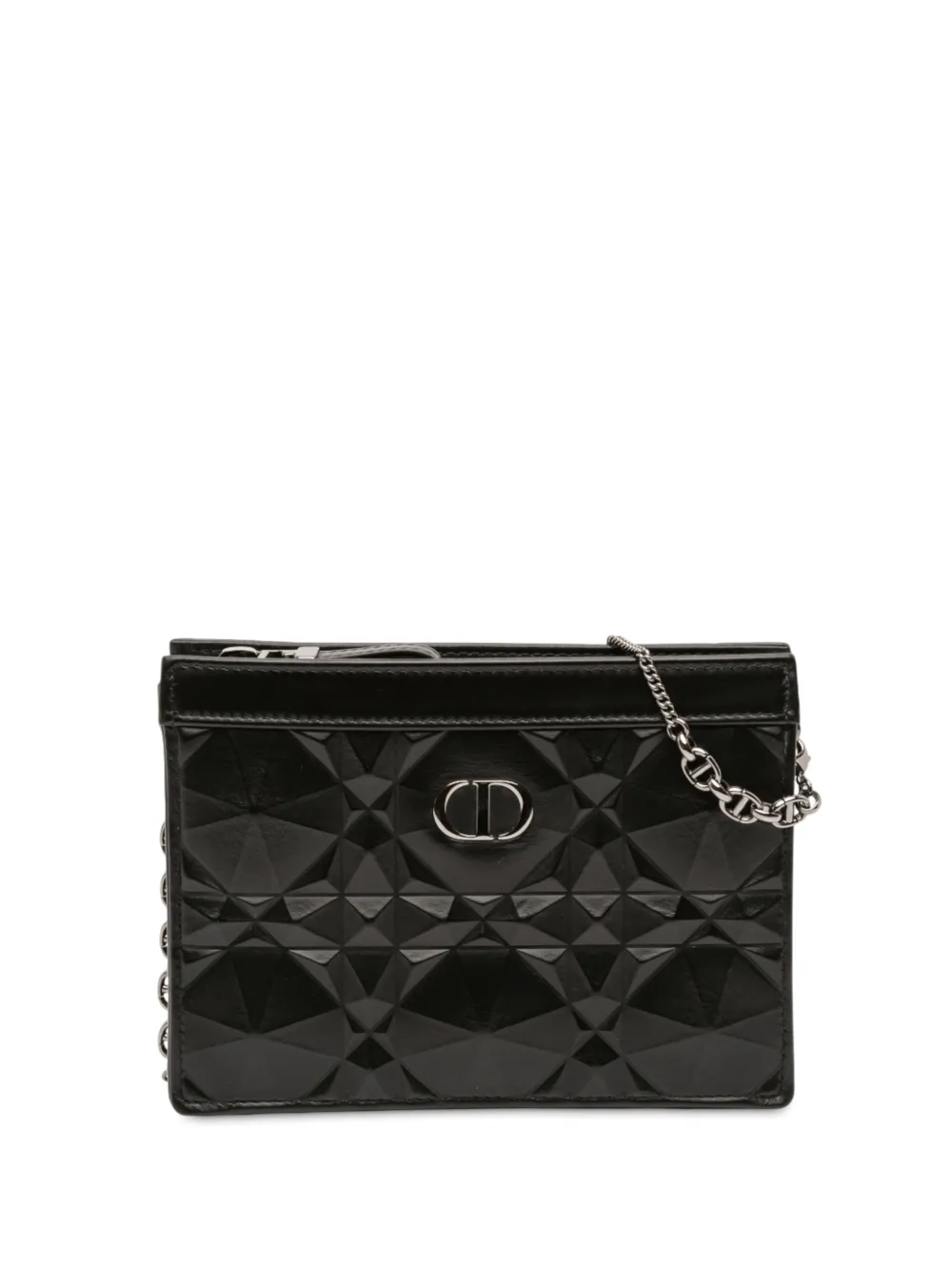 Christian Dior Pre-Owned Borsa a tracolla Caro con motivo Macrocannage e zip 2022 - Nero