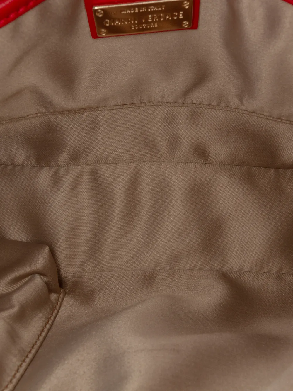 Pre-owned Versace 2010-2025 Patent Couture Shoulder Bag In Red