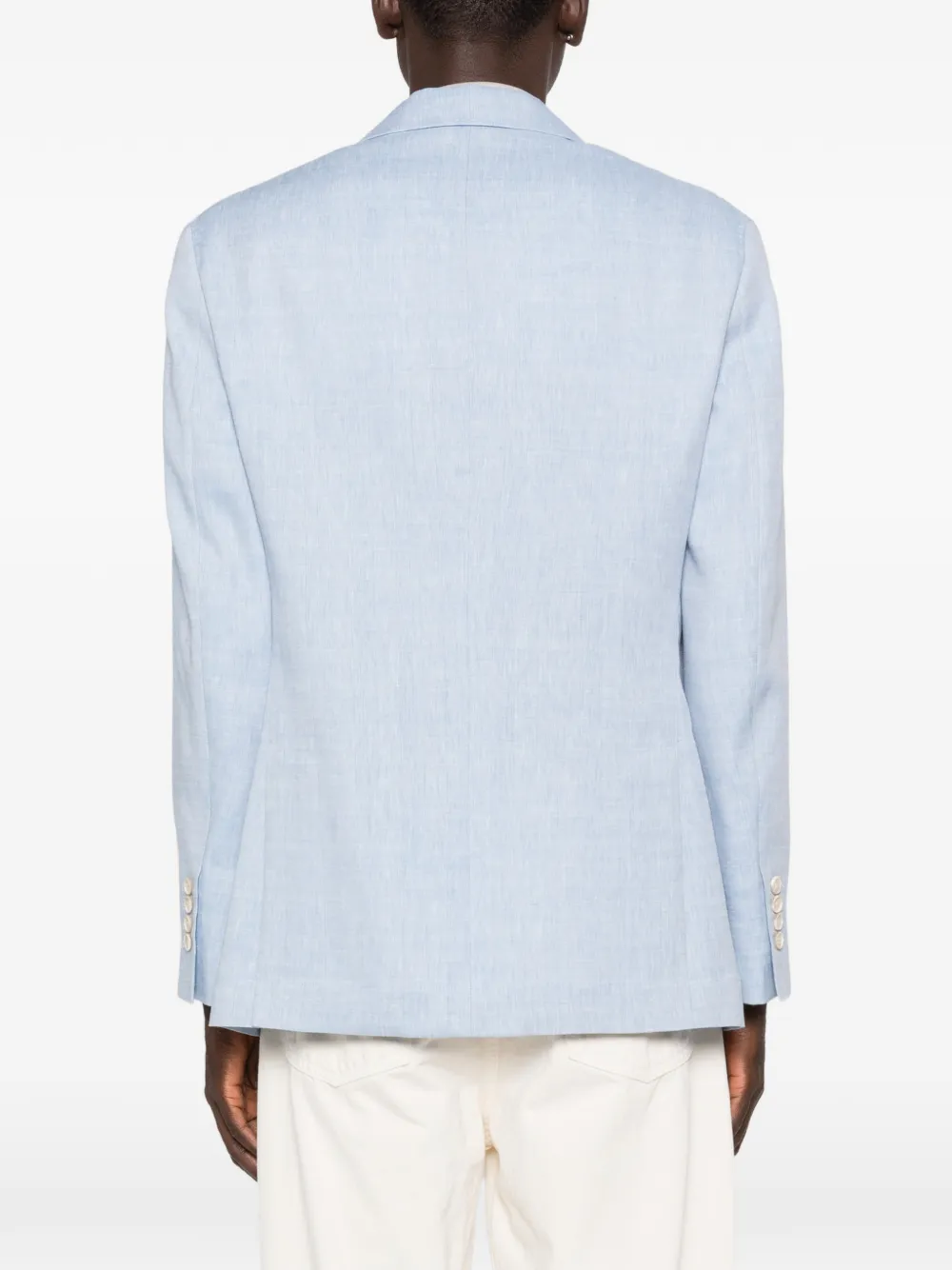 Brunello Cucinelli Blazer met enkele rij knopen Blauw