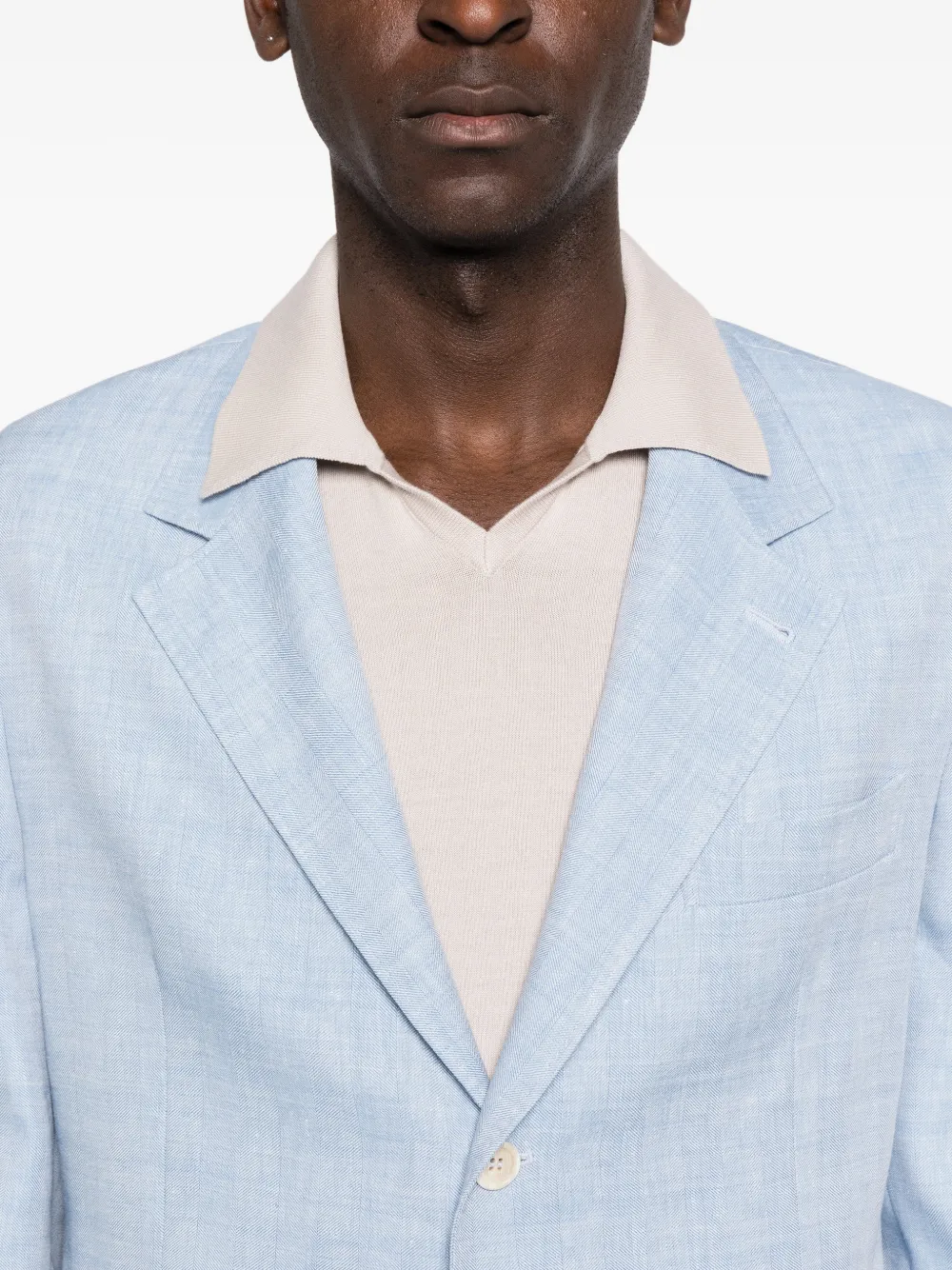 Brunello Cucinelli Blazer met enkele rij knopen Blauw