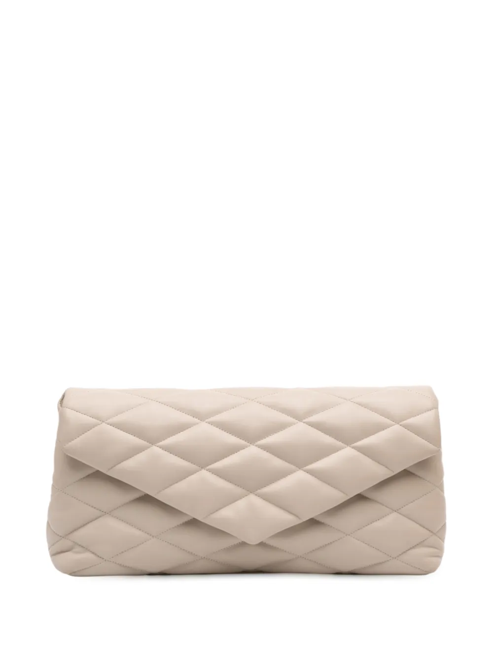 Saint Laurent Pre-Owned Clutch Sade grande in pelle di agnello trapuntata 2022 - Marrone