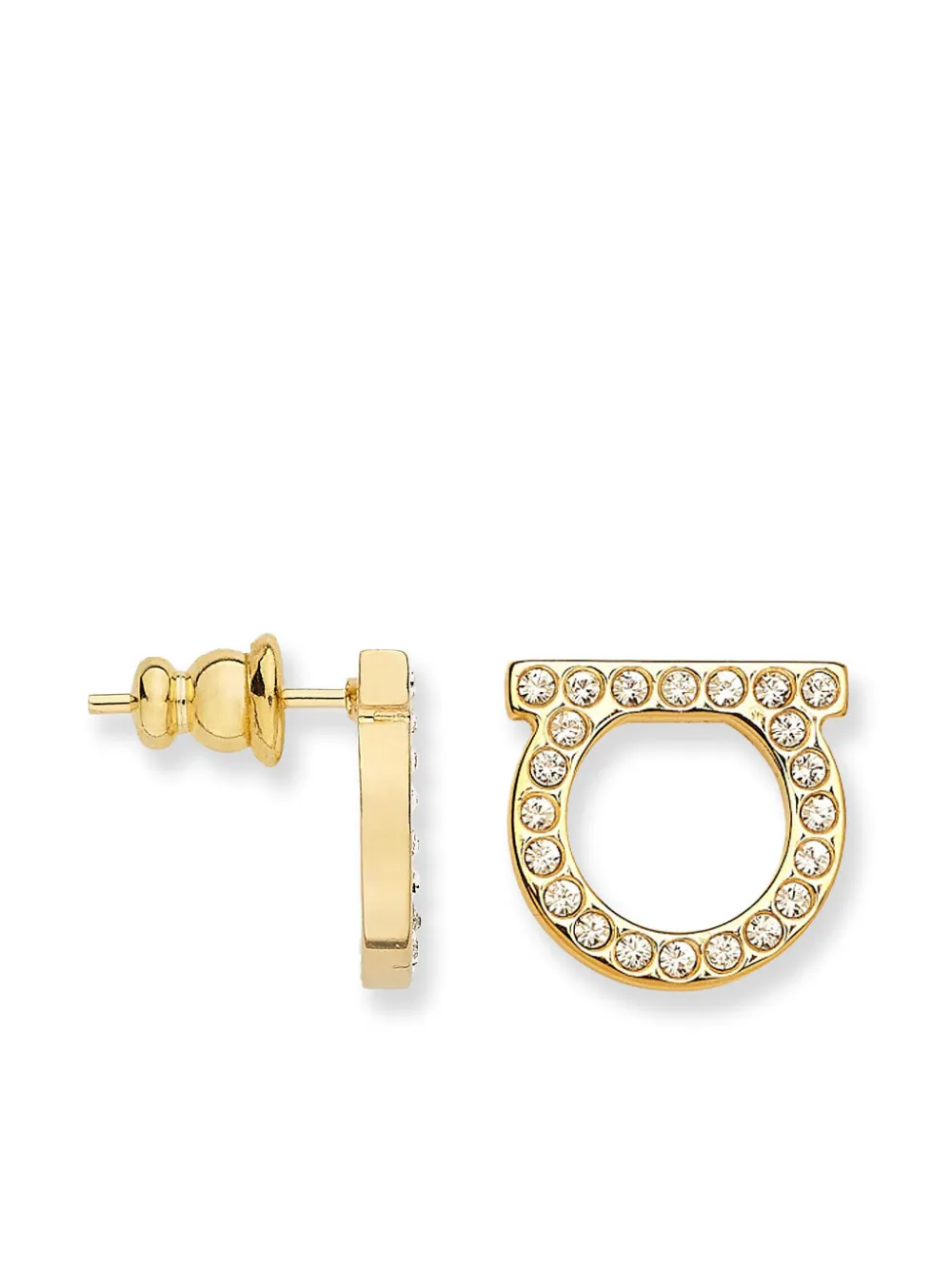 Ferragamo Gancini crystal-embellishment earrings - Goud