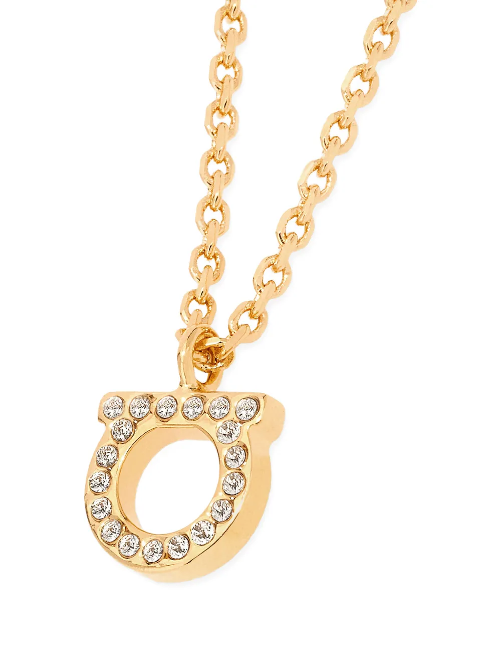 Ferragamo Gancini crystal-embellished necklace - Goud
