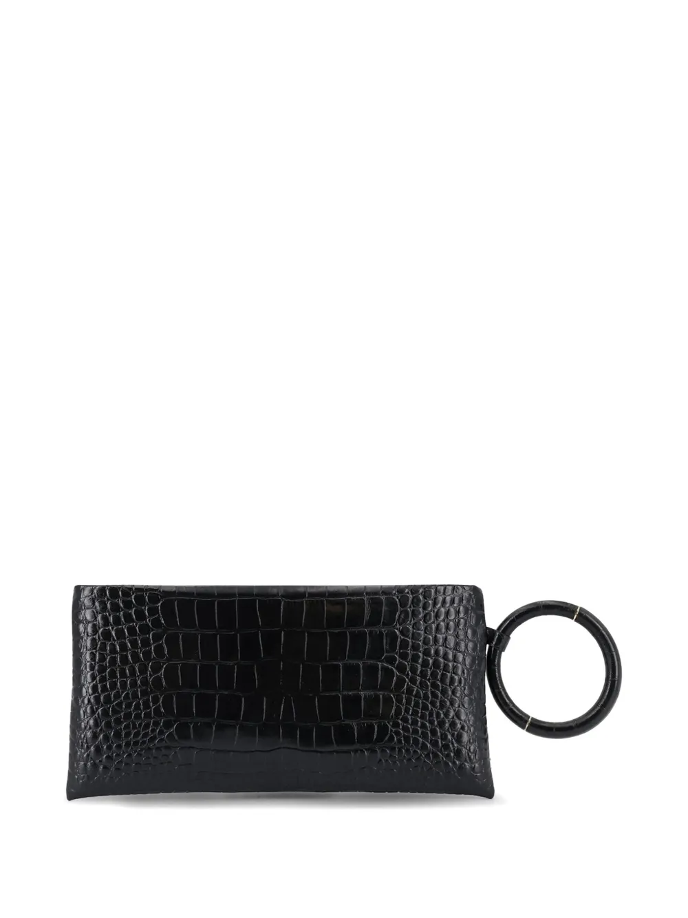 TOM FORD Clutch met krokodillen-reliëf en handgreep Zwart