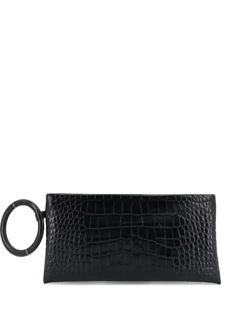 TOM FORD crocodile-effect ring-handle clutch bag