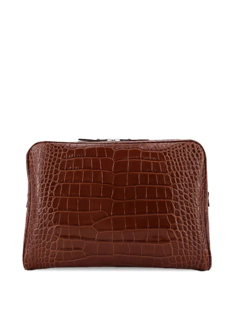 TOM FORD embossed-leather zip clutch bag