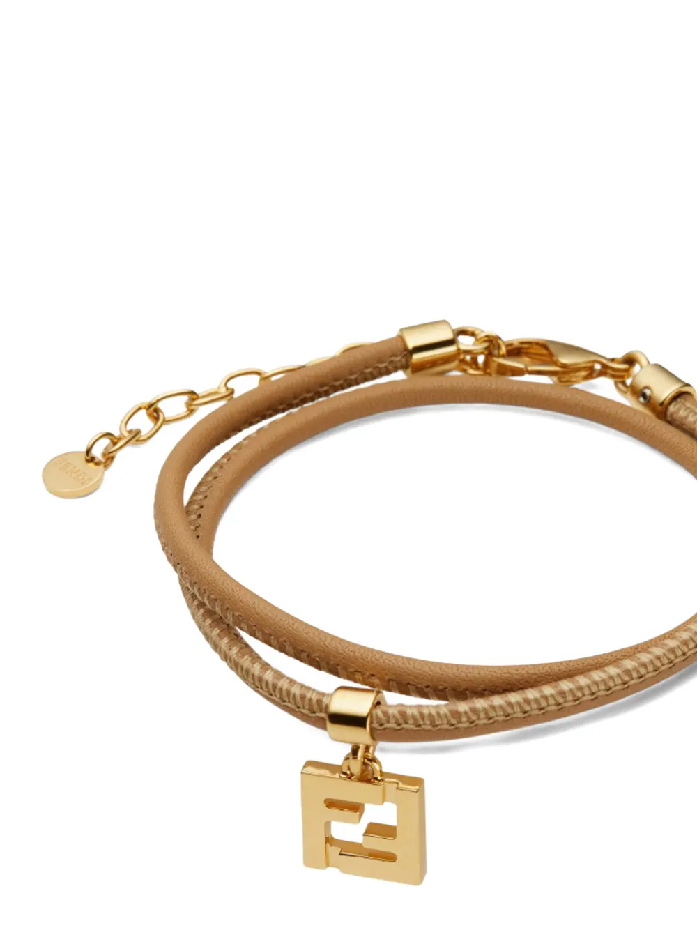 Fendi Forever Leather Bracelet In Gold