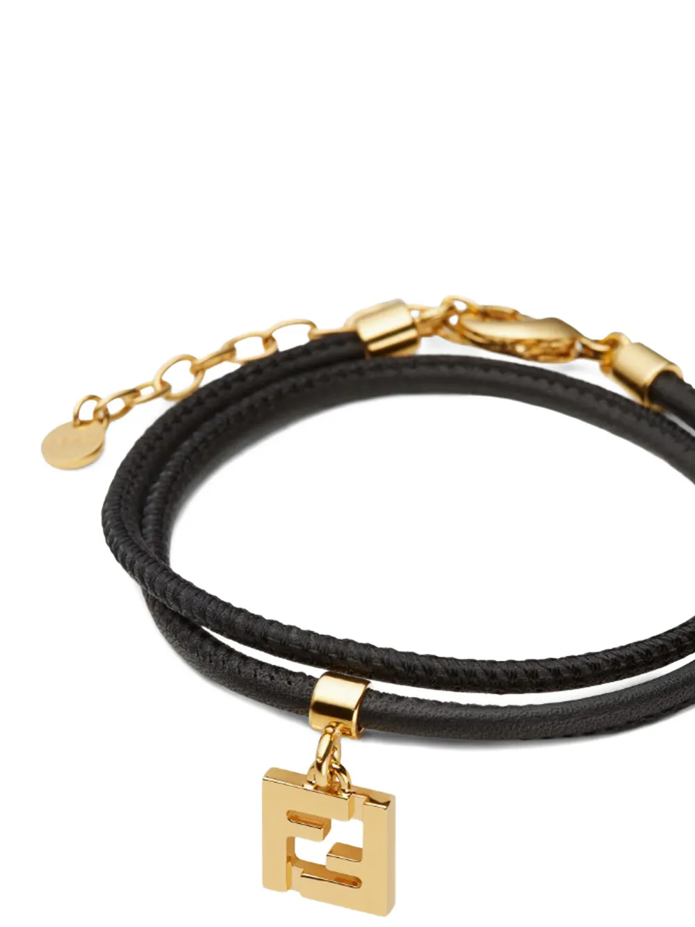 Fendi Forever Leather Bracelet In Black