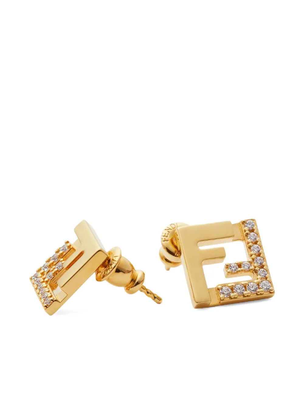 FENDI Forever crystal-embellishment earrings - Goud