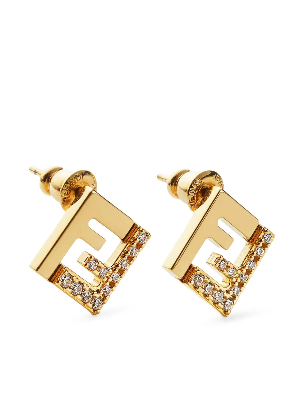 FENDI Forever crystal-embellishment earrings - Gold