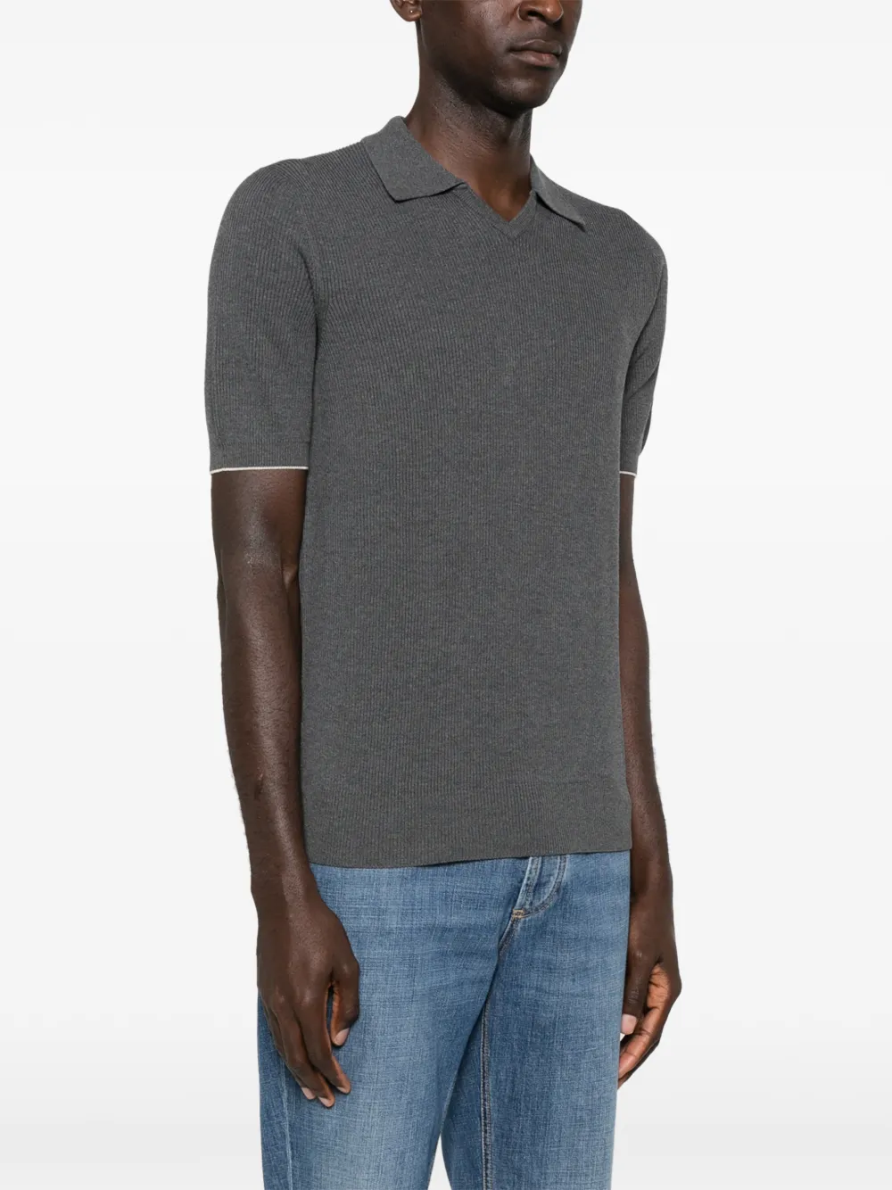 Brunello Cucinelli T-shirt met kraag Grijs