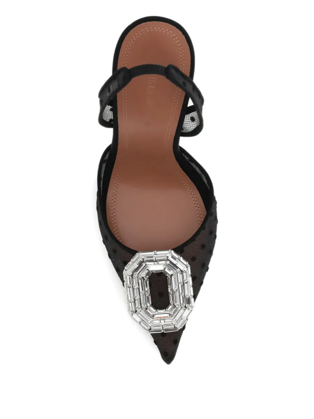 Amina Muaddi 105mm Camelia polka-dot embellished sling-back sandals Zwart