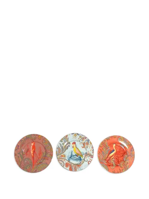 ETRO HOME bird paisley-print round plates (set of three)