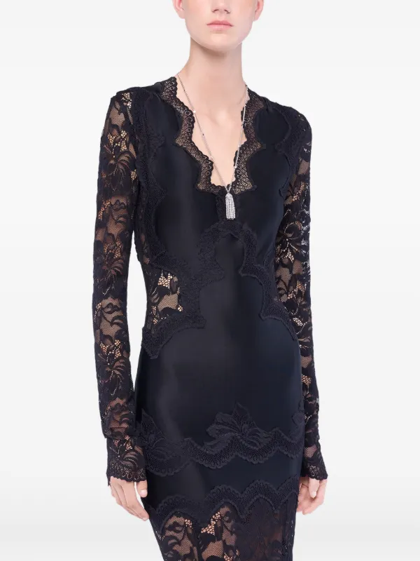 chinese dress ladies Lace Detail S/Less Ruched Midi Dress main image 1