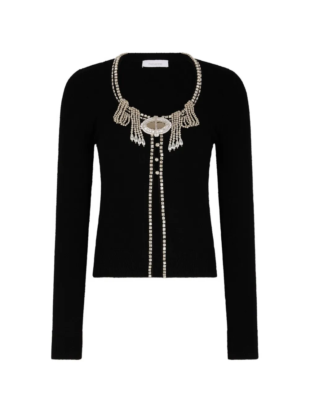 Rabanne jeweled-embroidered cardigan - Schwarz