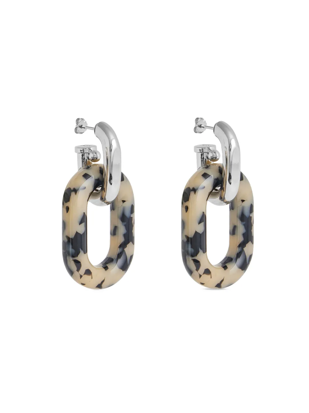  Rabanne Xl Link Patterned Earrings - Silver 