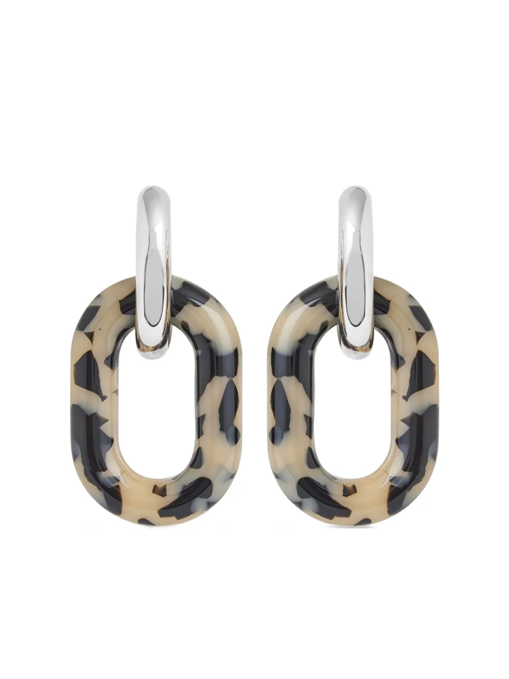 Rabanne Xl Link Patterned Earrings In Multi