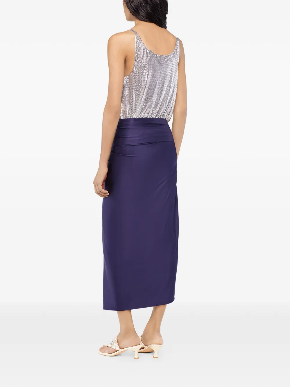 Rabanne Jersey midi-rok Paars