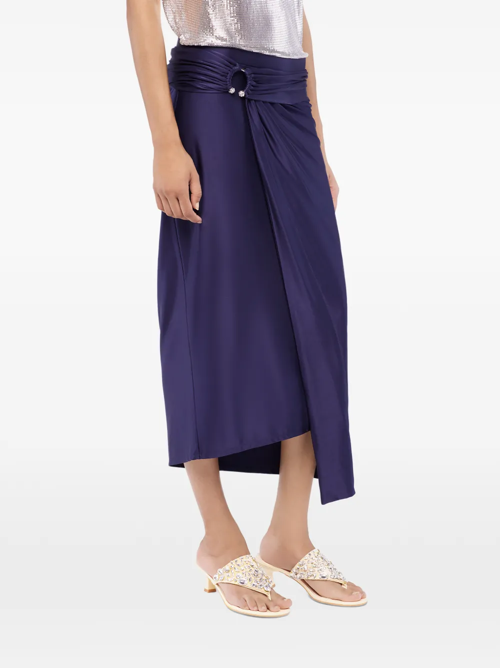 Rabanne Jersey midi-rok Paars