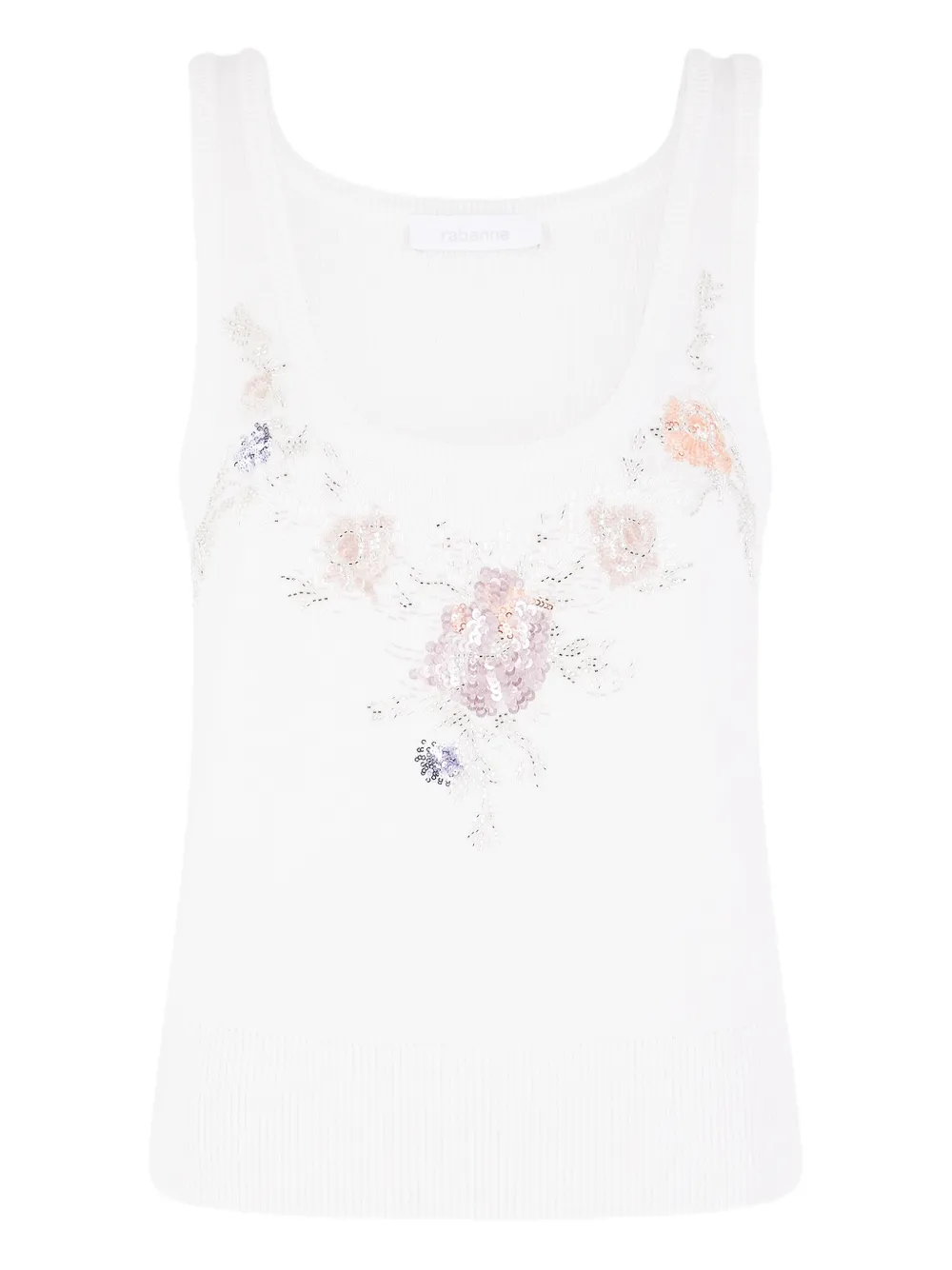 Rabanne Top a fiori - Bianco