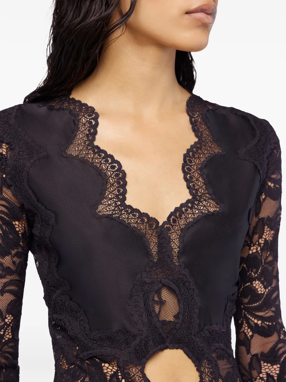 Rabanne Blouse met kant Zwart