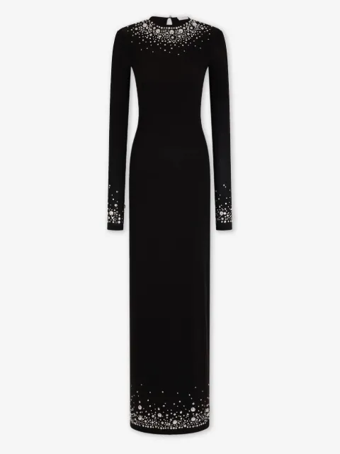 Rabanne vestido largo con detalles de hotfix