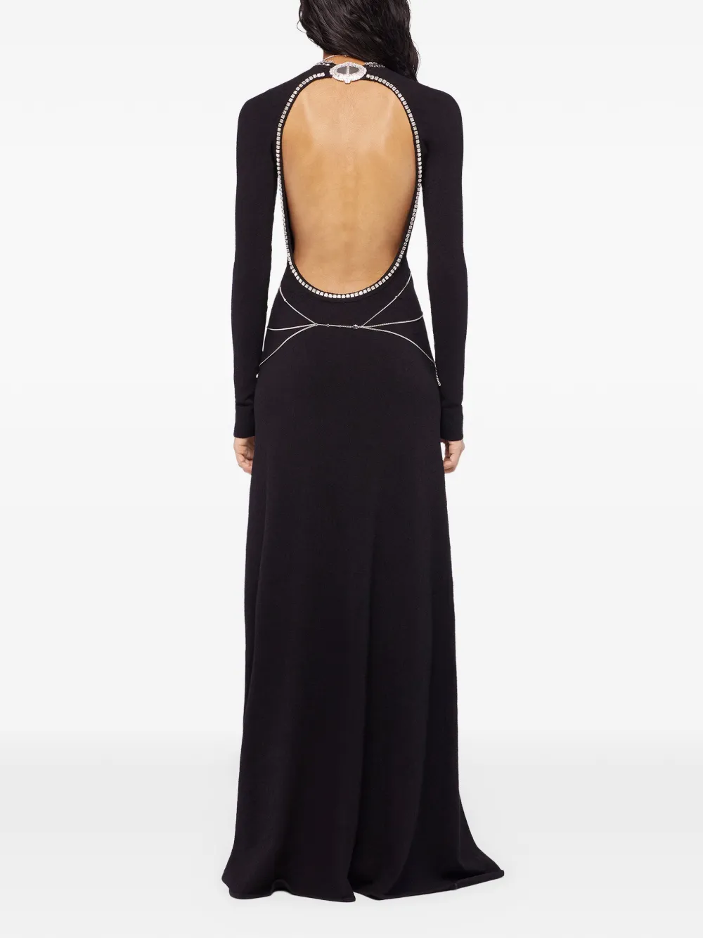 Rabanne backless maxi dress - Zwart