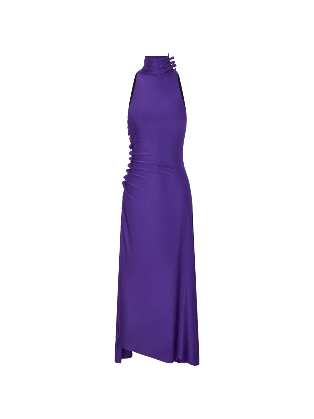 Rabanne draped snap-fastening midi dress · 42