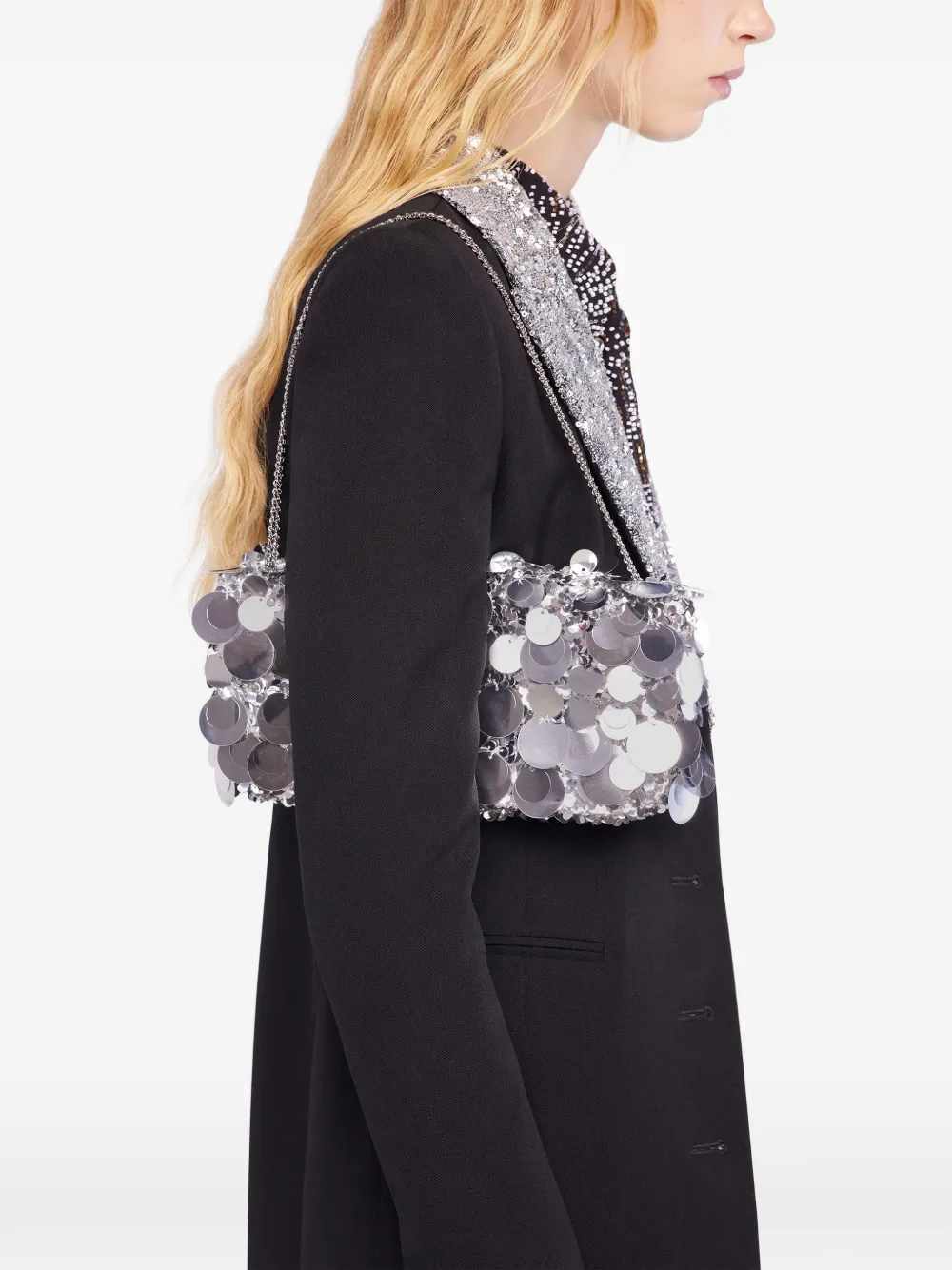 Rabanne sequin shoulder bag - Zilver