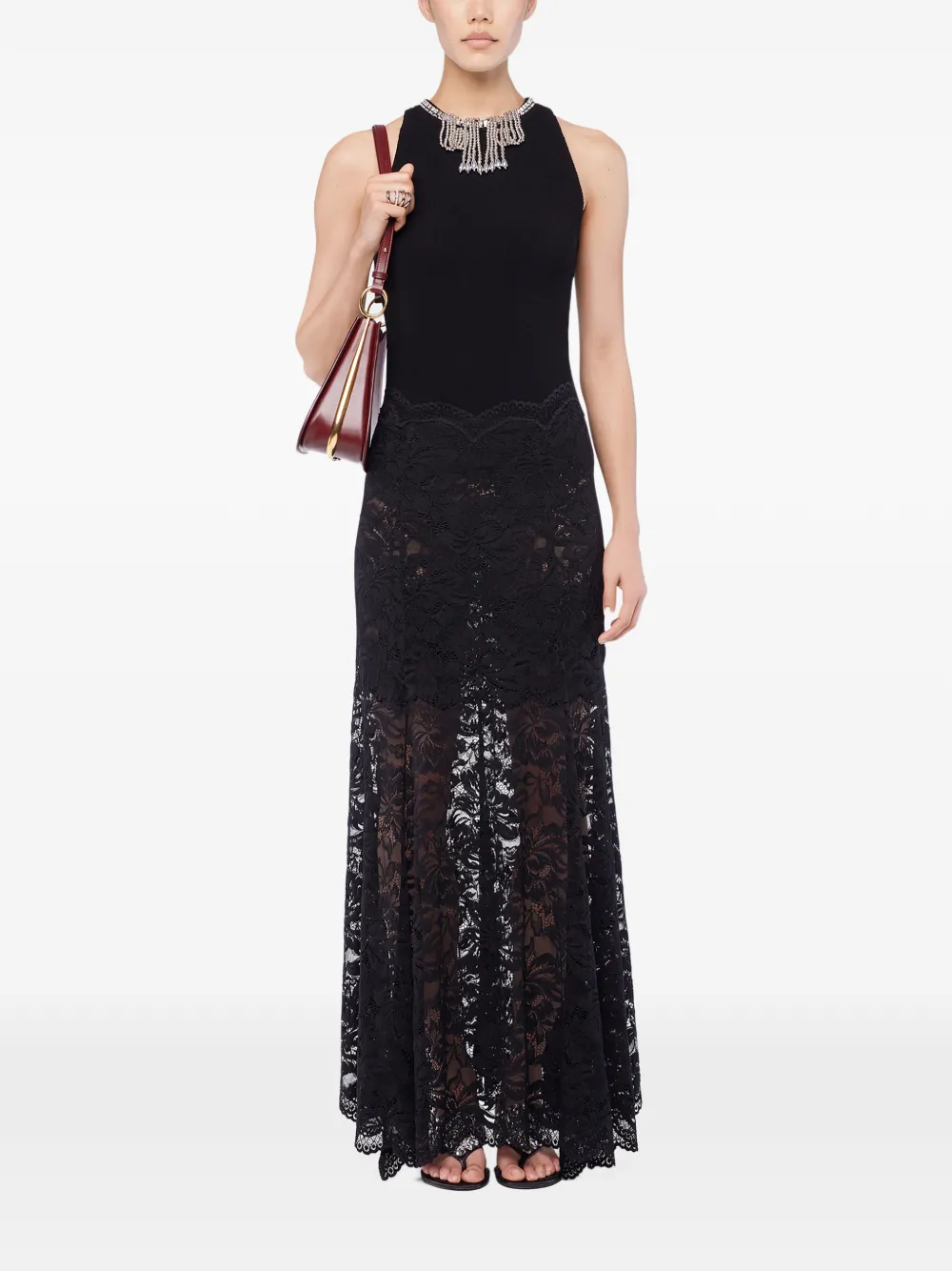 Rabanne Flared Maxi Skirt In Black