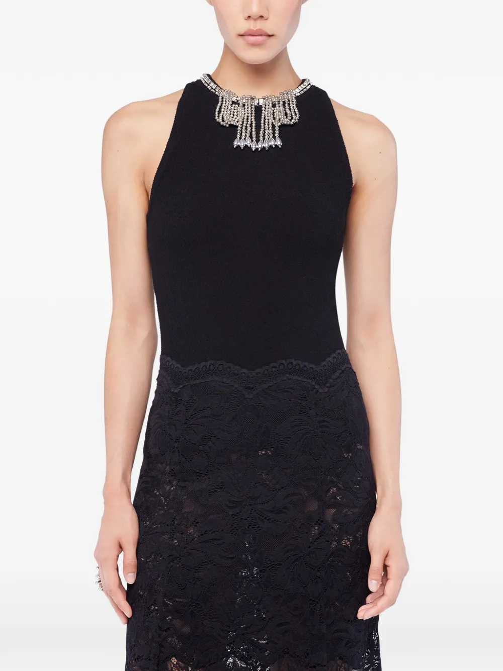 Rabanne Jeweled-embroidered Top In Black