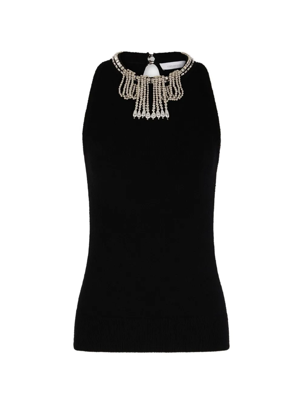 Rabanne jeweled-embroidered top - Schwarz