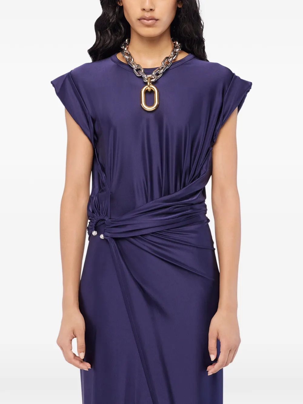 Rabanne Midi-jurk met piercing detail Blauw