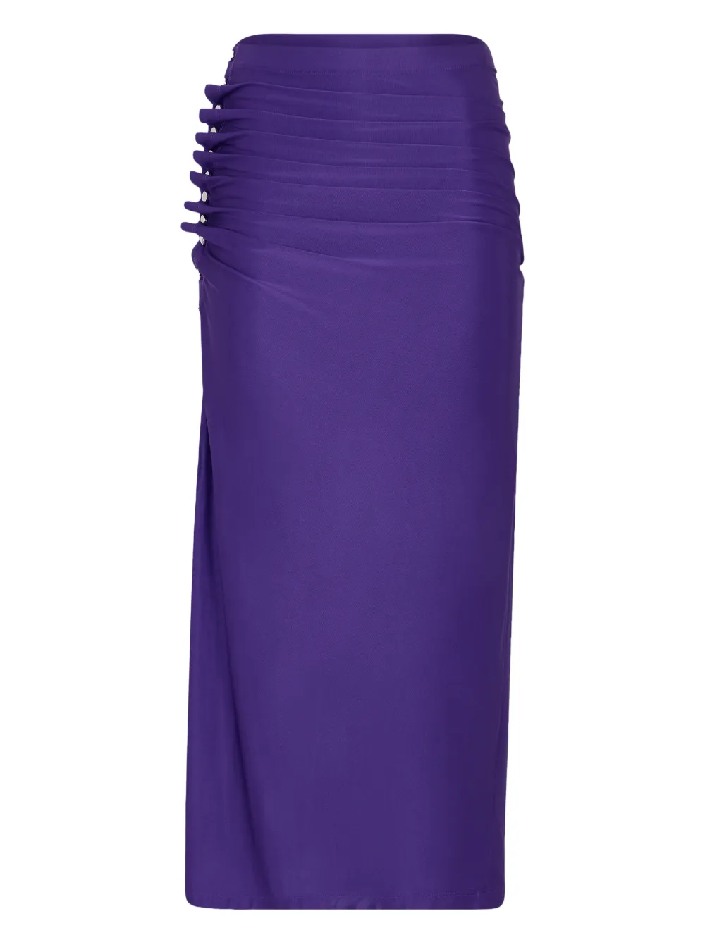 Rabanne Draped Midi Skirt In Blue