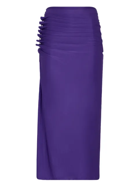 Rabanne falda midi con diseño drapeado