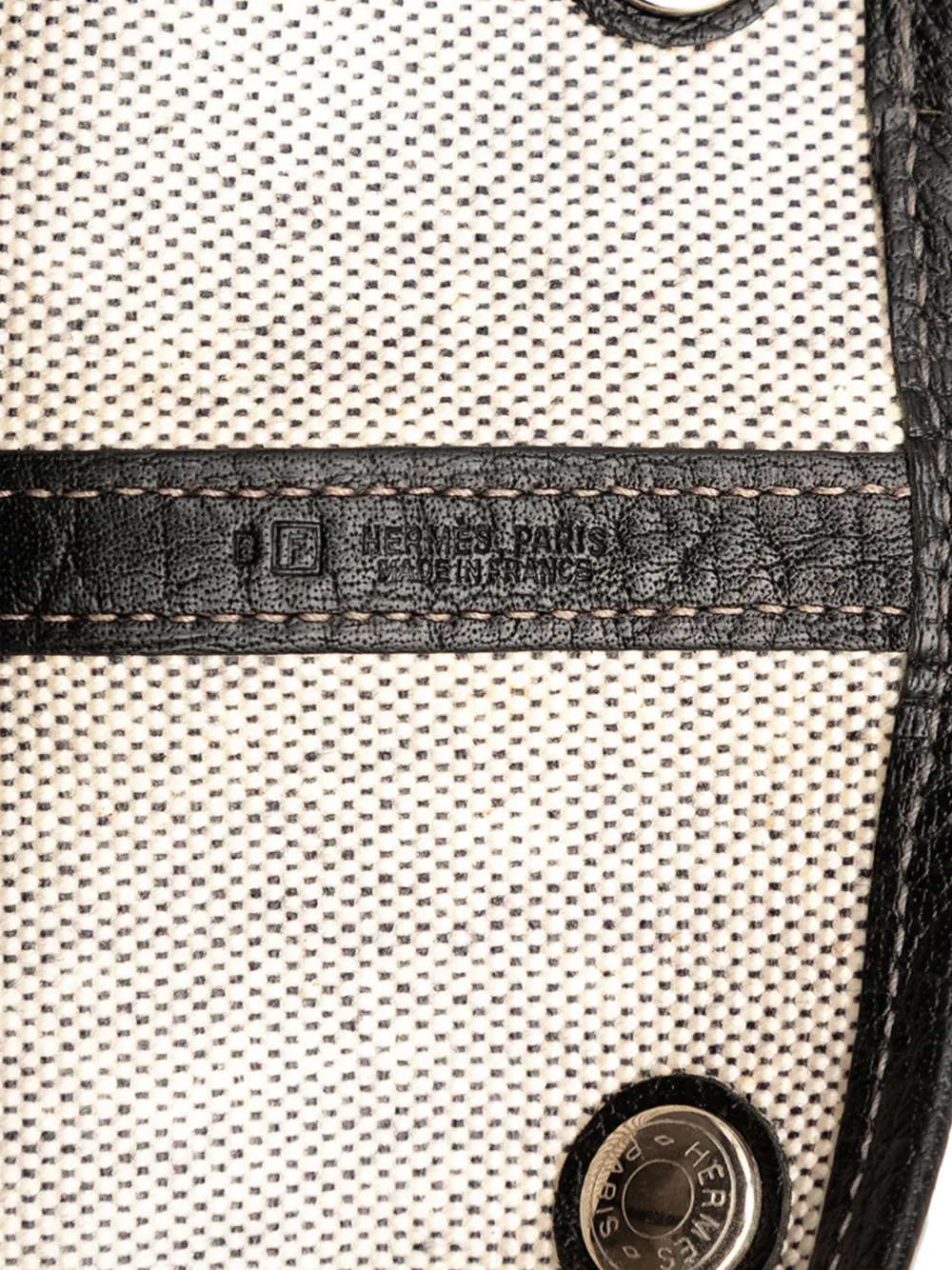 Pre-owned Hermes 2002 Toile And Negonda Garden Party 36 Tote Bag In Gray