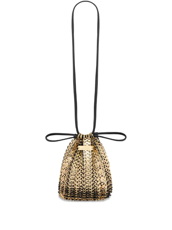 Rabanne Iconic Discs Bucket Flip Bag in Black