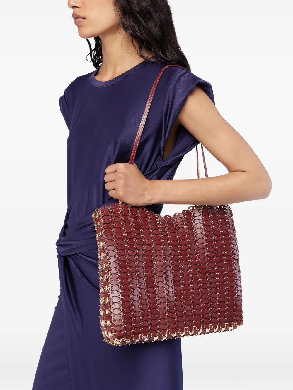 Rabanne 1969 Flip Iconic Discs schoudertas - Rood