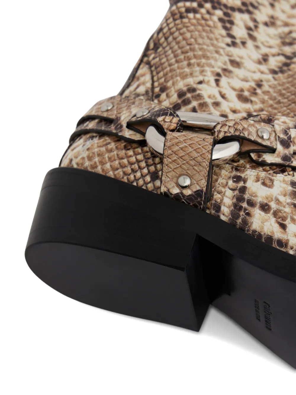 Rabanne XL Link bikerlaarzen Beige