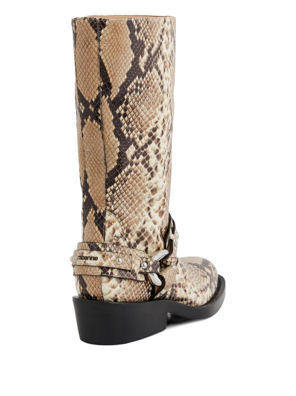 Rabanne XL Link bikerlaarzen Beige