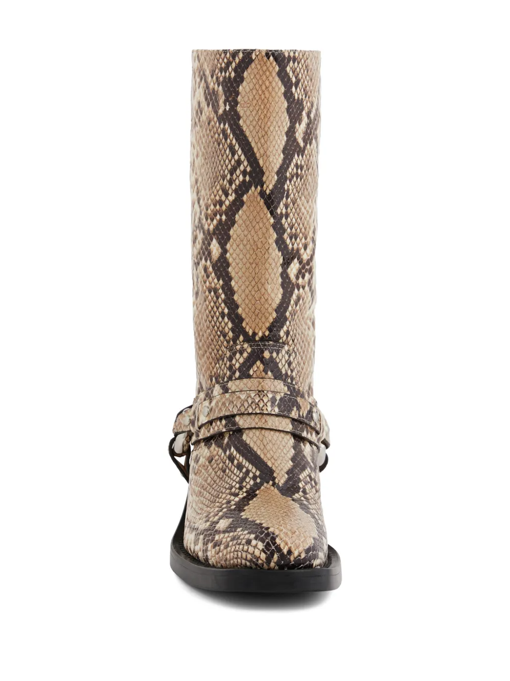 Rabanne XL Link bikerlaarzen Beige