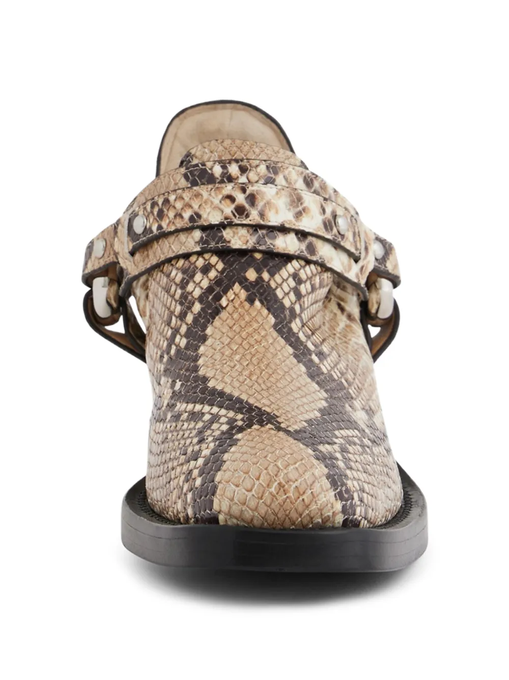 Rabanne XL Link biker enkellaarzen Beige