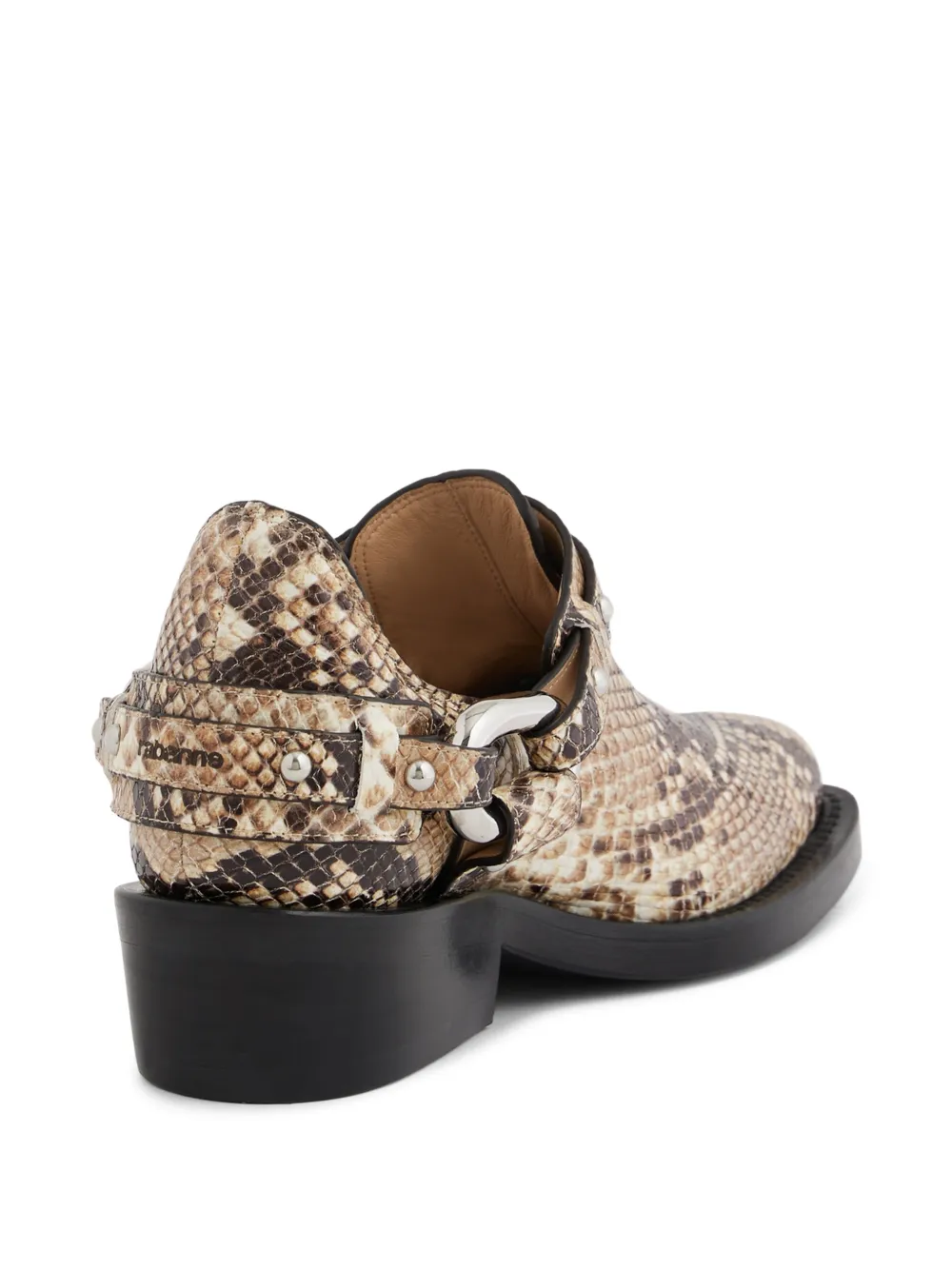 Rabanne XL Link biker enkellaarzen Beige