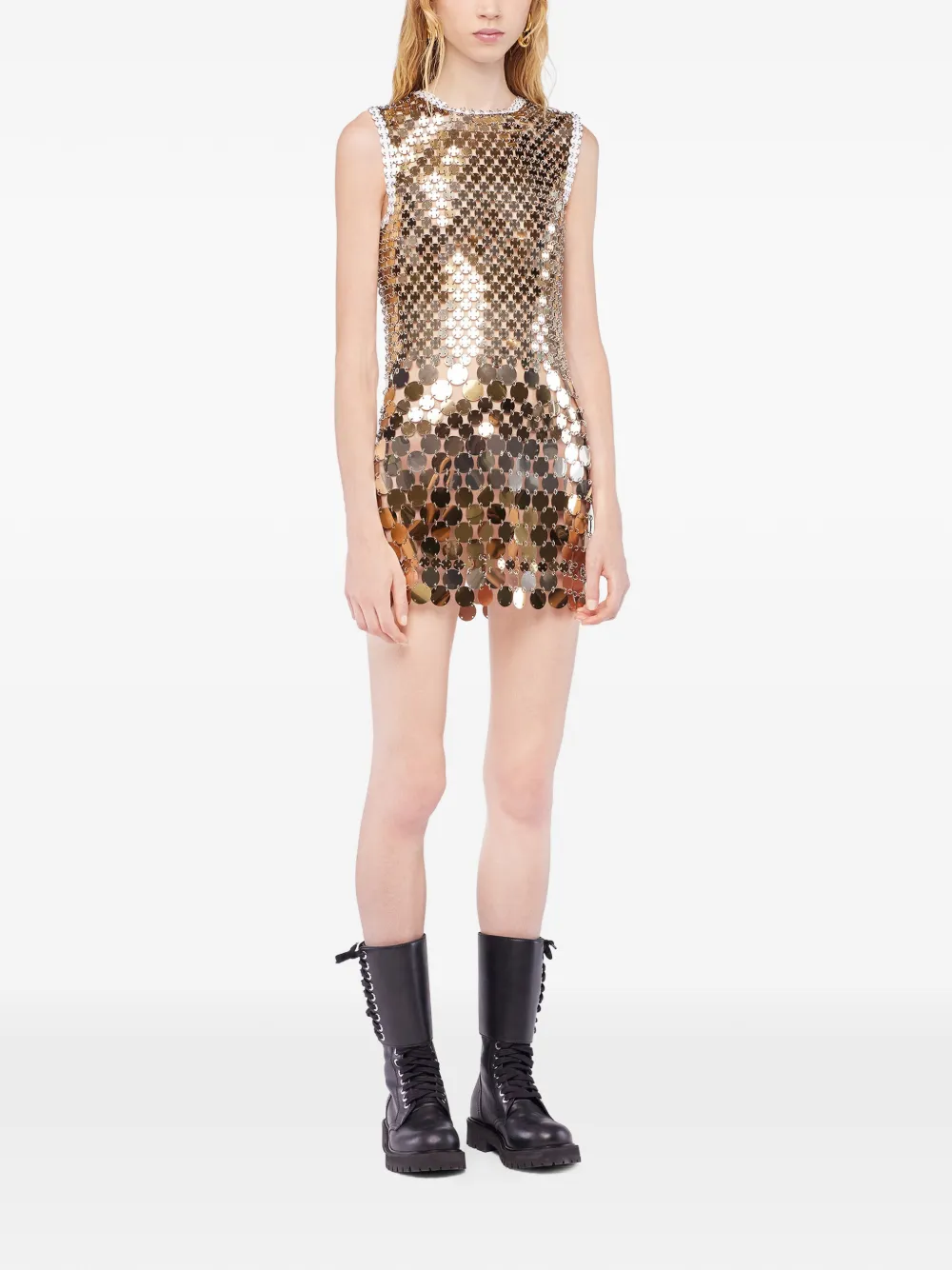 Rabanne stud assembly mini dress - Goud