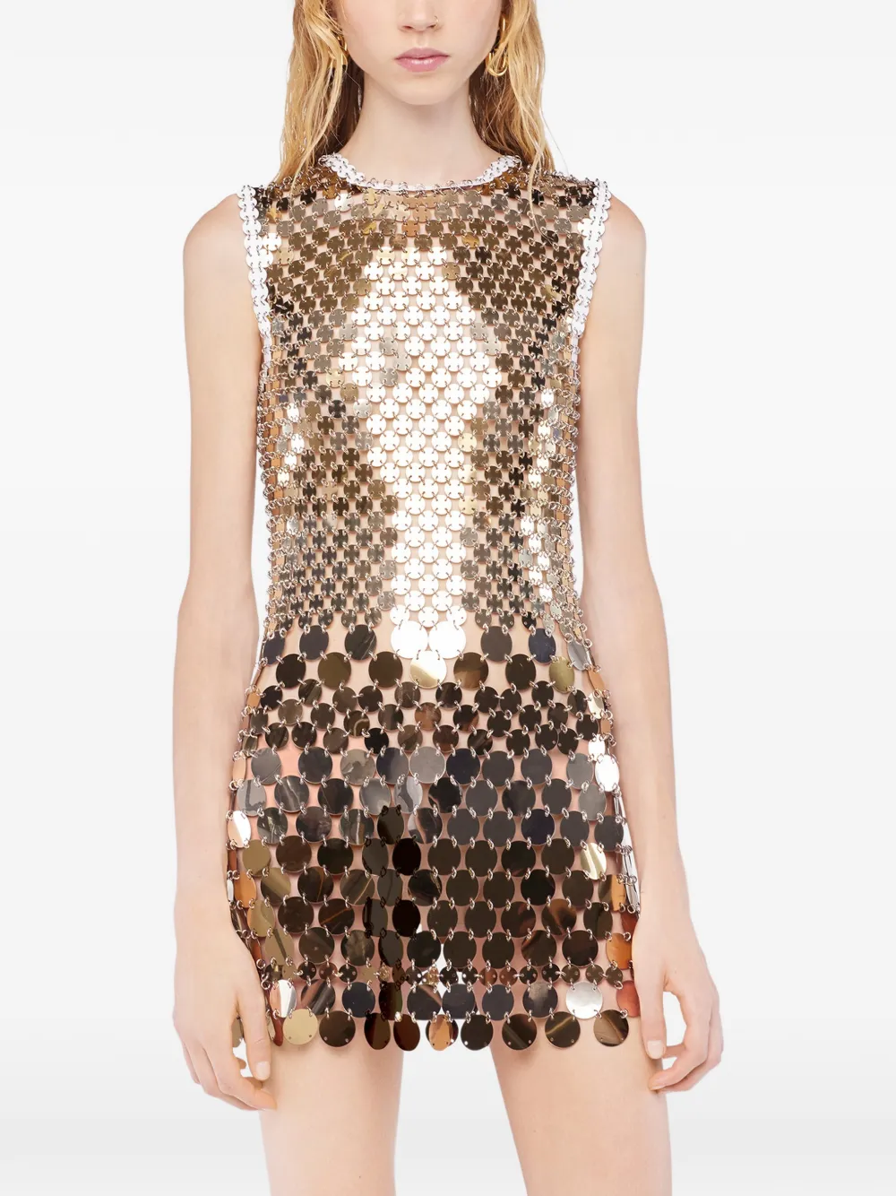 Rabanne Mini-jurk met studs Goud